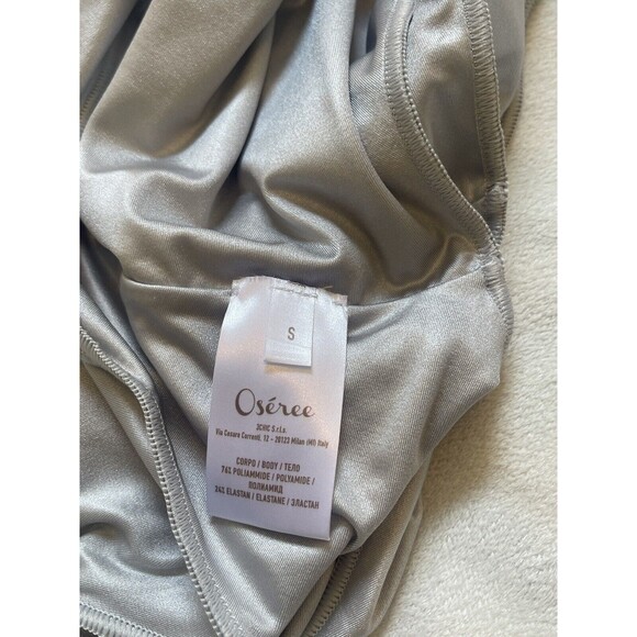 Oseree Glow One Shoulder Swimsuit In Silver SS Sm New W/O Tag - Picture 9 of 12